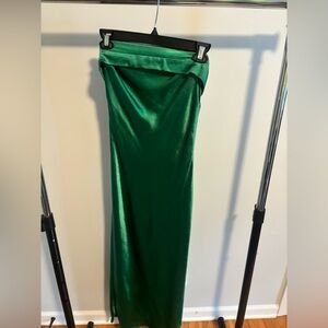 Elegant Green Satin Skirt